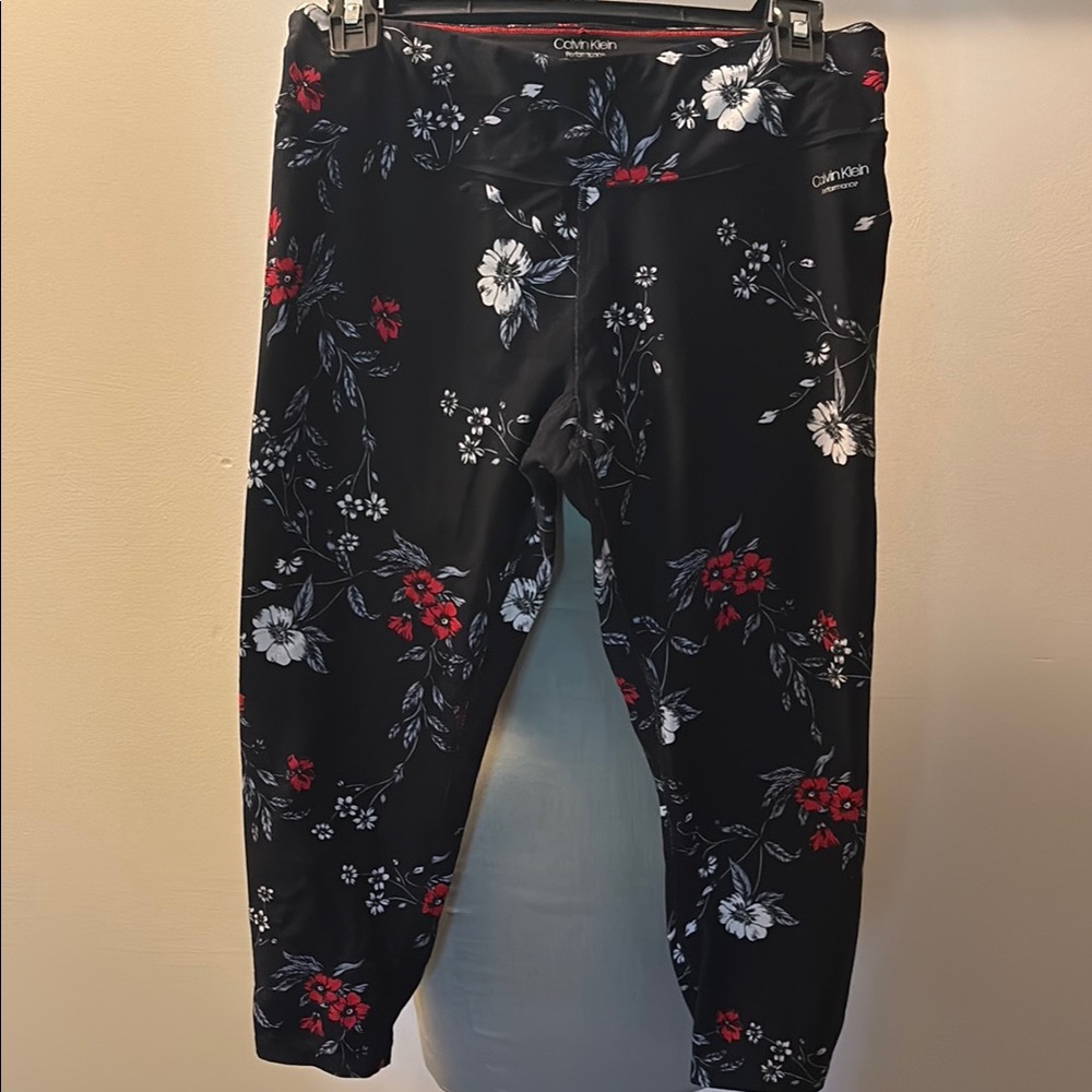 Calvin Klein Performance Black and Red Active Leggings medium